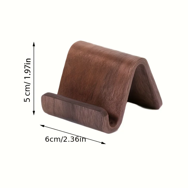 Premium Walnut Wood Rotating Phone Stand with Adjustable Angle & Clamp Base - Sturdy Portable Desk Accessory