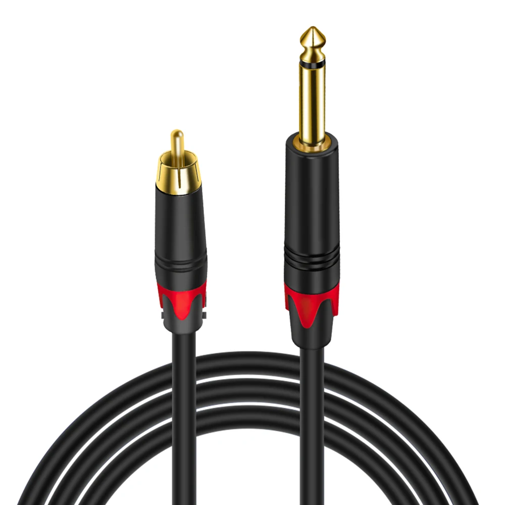 XMSJSIY D-Type 6,35 Mm 1/4" Femmina Da 1/4" A Jack 6,35 Mm, Cavo Stereo 1/4", Adattatore TRS, Prolunga Cuffie 0,5 M/1,6 FT