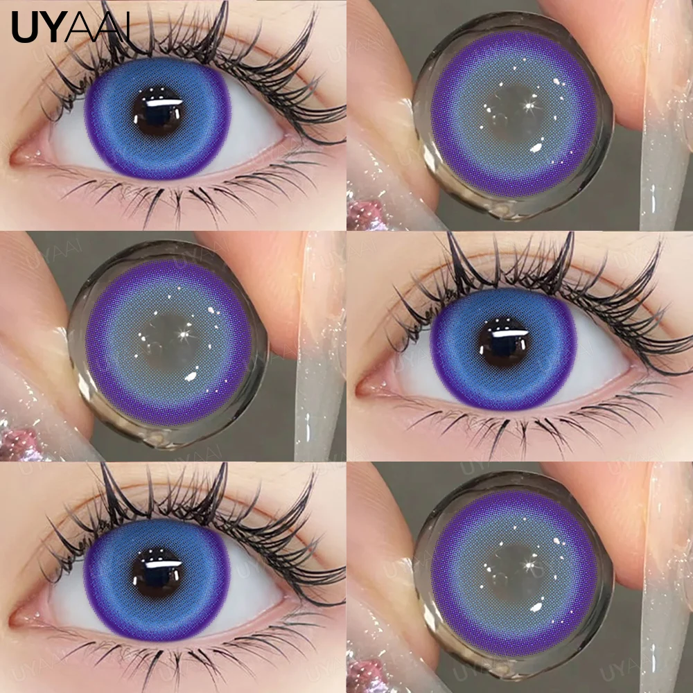Contact Lenses 1 Pair Colorful Contact Lenses Eyes Blue Eye Anime Cosplay Lenses Purple Colored Pink y2k Colorcon Red Lens