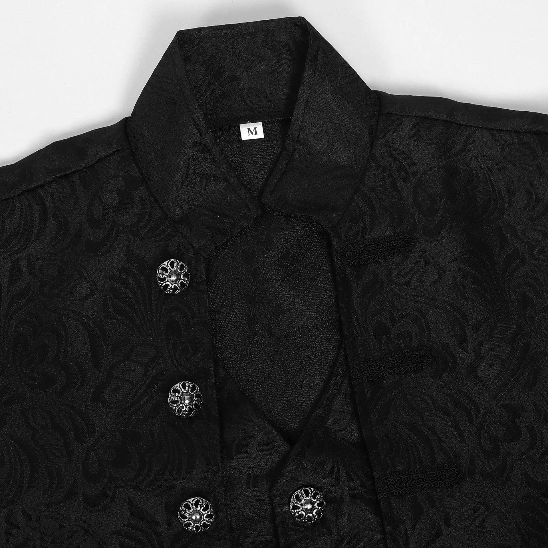 Mens Black Medieval Steampunk Tailcoat Vampire Gothic Jackets Vintage Pirate Victorian Frock Coat Halloween Party Costume Homme