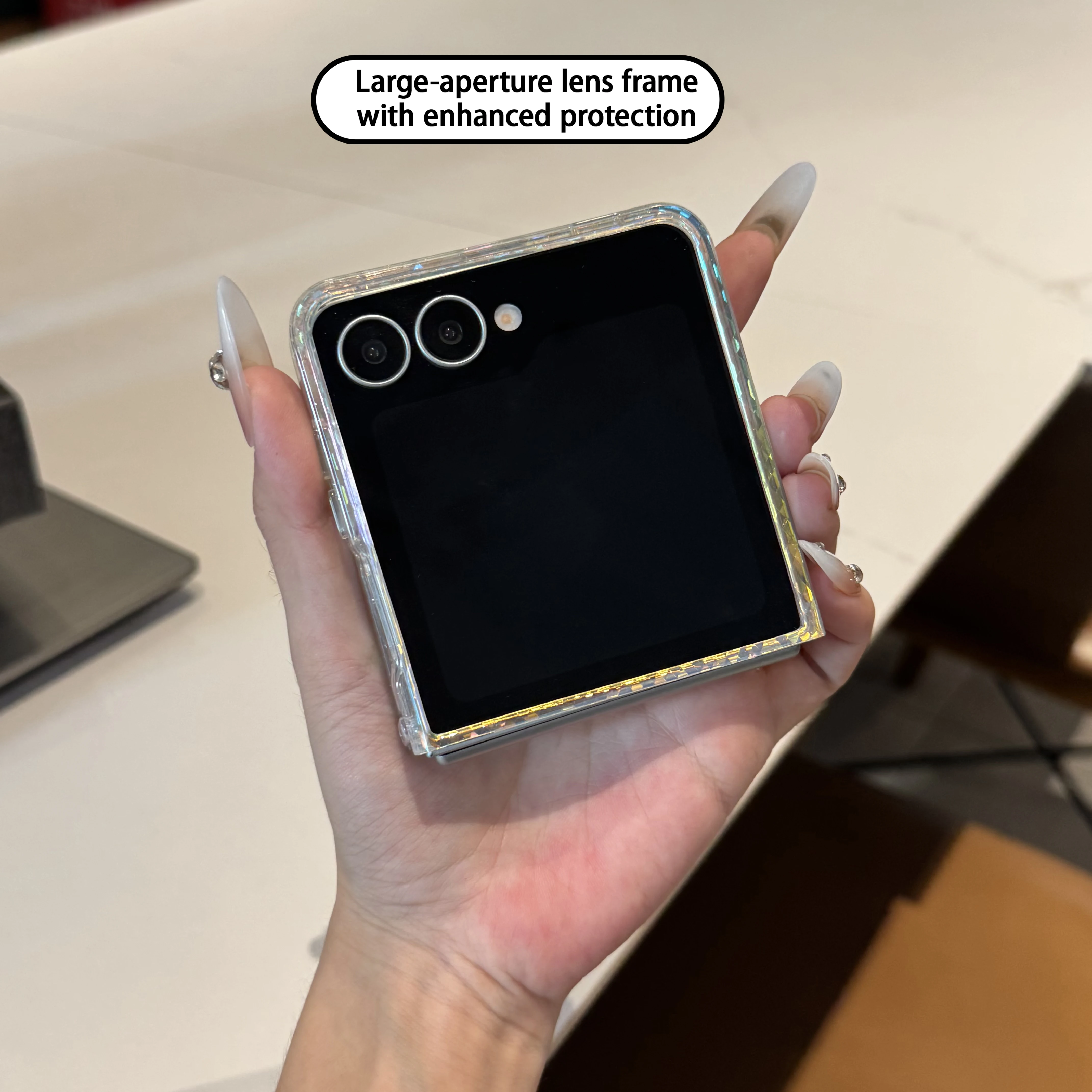 Luxury Color-Plated Glitter Shockproof Protective Case with Diamond Shell Pattern