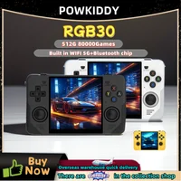 Портативная игровая консоль POWKIDDY RGB30, 4 дюйма, Ips экран, встроенный Wi-Fi, RK3566, ретро консоль с открытым исходным кодом, 450 игр PSP