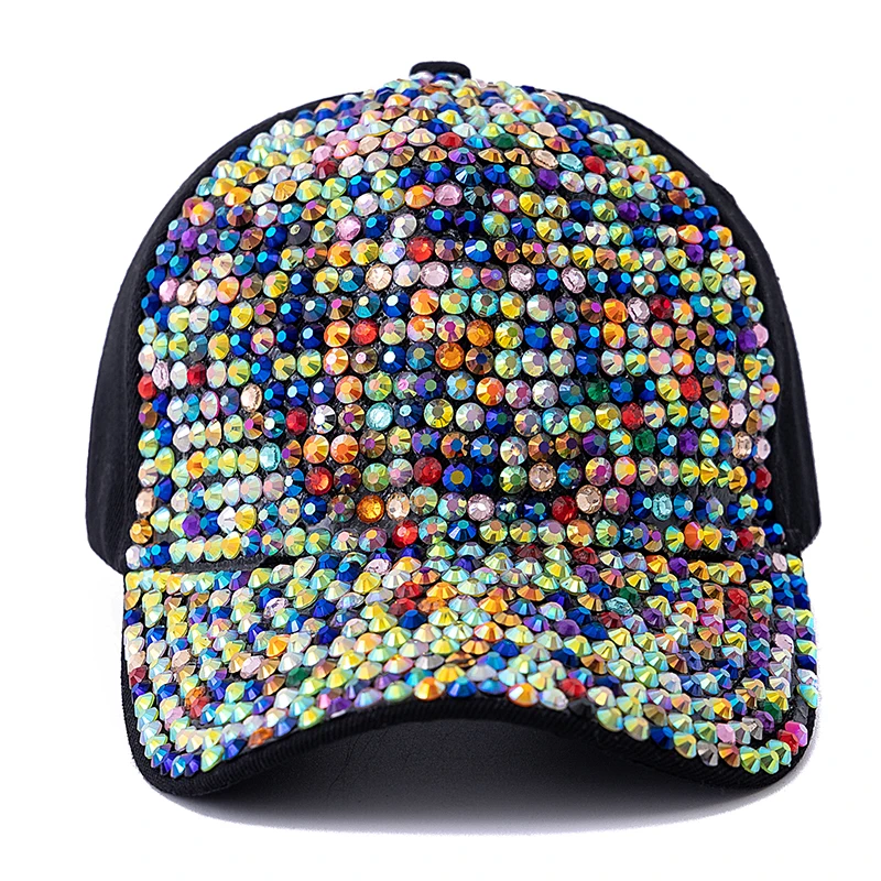 Women's Diamond Inlay Adjustable Baseball Cap Casual Plain Fashion Streetwear Outdoor Hat Simple Design Hot Sale