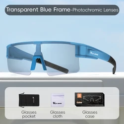WEST BIKING UV400 Polarized Cycling Glasses - Lightweight Anti - Glare Sports Eyewear - ONE SIZE (Photochromic Blue)