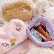 

Bear Dog Women Cosmetic Bag Japanese Cute Bear Pencil Pen Makeup Storage Organizer Bag Pouch for Student Girls Bag