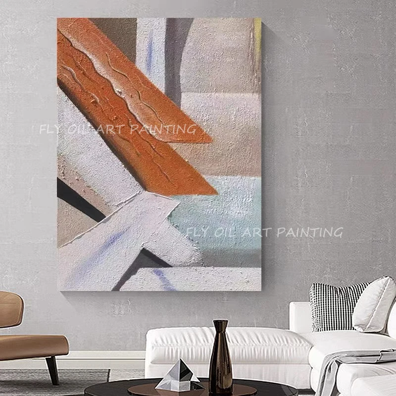 

Modern Texture Large SizeThick Simple Texture Brown 100% Handpainted Abstract thick canvas large size Oil Painting