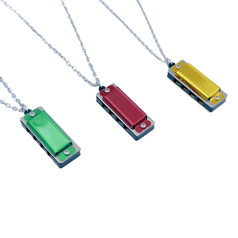 Description Picture 5 of itemMini Harmonica Pendant Necklace Keychain Four-hole Musical Instruments Men Women Couple Necklace Sweater Chain 4 Holes 8 Tones