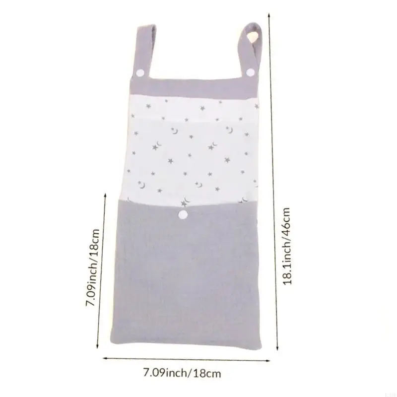 L38E 2개의 주머니가 있는  침대 기저귀 가방 사랑스러운 인쇄  침대 교수형 주머니
