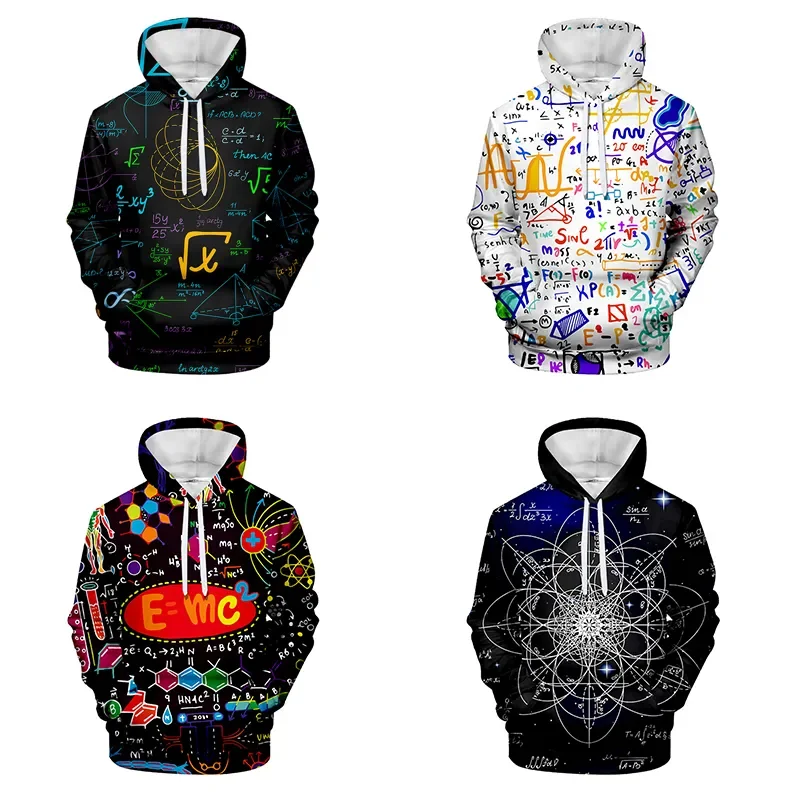 

New 3d Print Science Formula Costume Hoodies Pullover Fashion Cool Men Women Hoodie Hoody Long Sleeve 3D Hooded Sweatshirts Tops