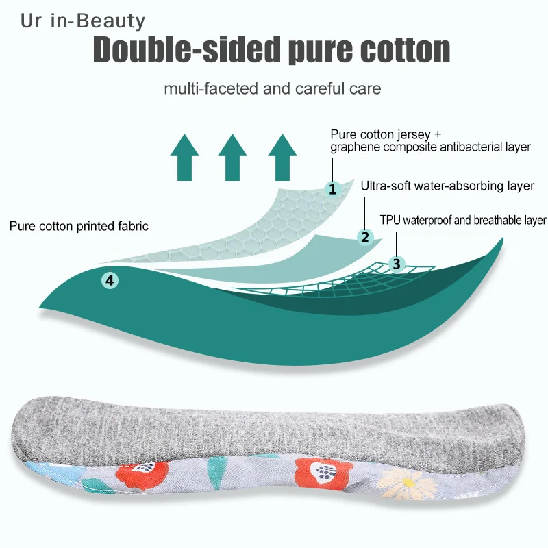 1PCS 18/23CM Anti-slip Graphene Antimicrobial Sanitary Pads Reusable Care Pads Breathable Maternity Menstrual For Women