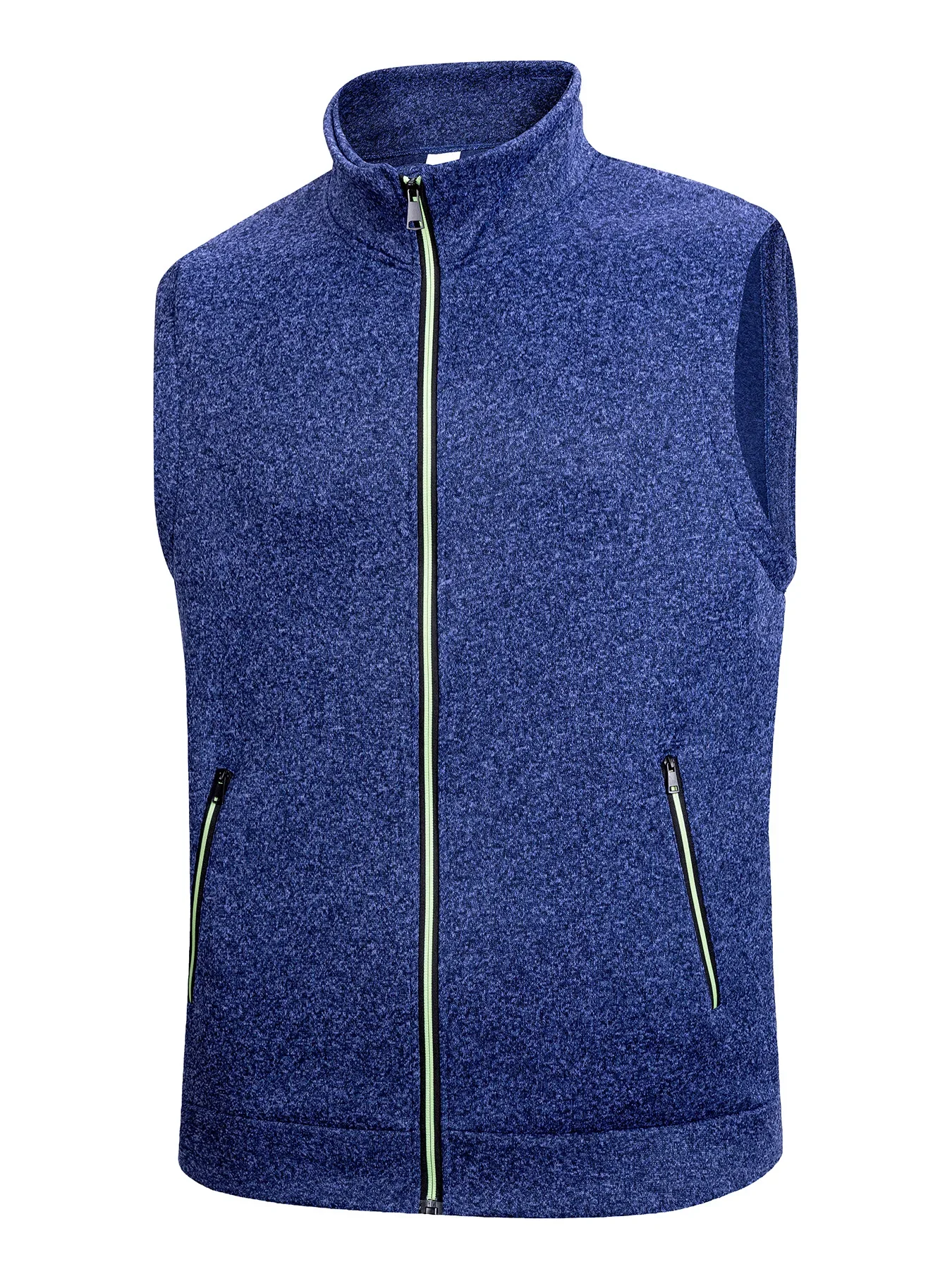 Mens Breathable Solid Color Zipper Sleeveless Jacket