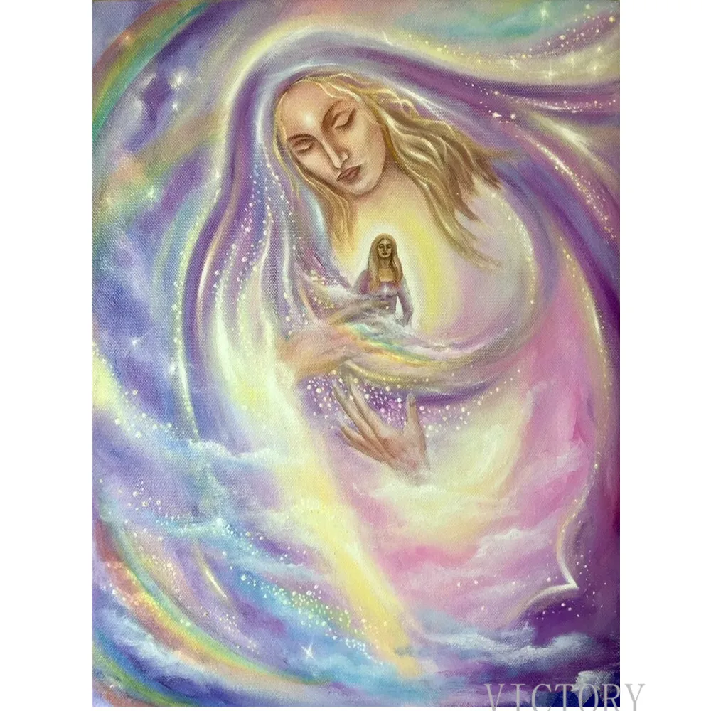 

Diy 5D Diamond Painting Full Round Drill Mosaic Goddess Hear My Soul Rosy Diamond Embroidery Picture Rhinestone Home Decor Gift