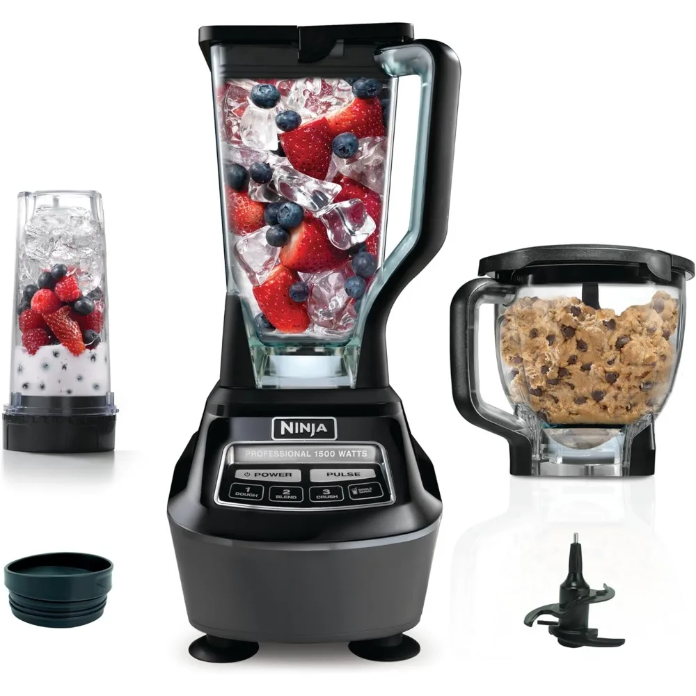 Blender, Food Processor, Blender for-Smoothies, Includes Pitcher, Smoothie Cup, and 8-Cup Bowl, Salsa, Dough