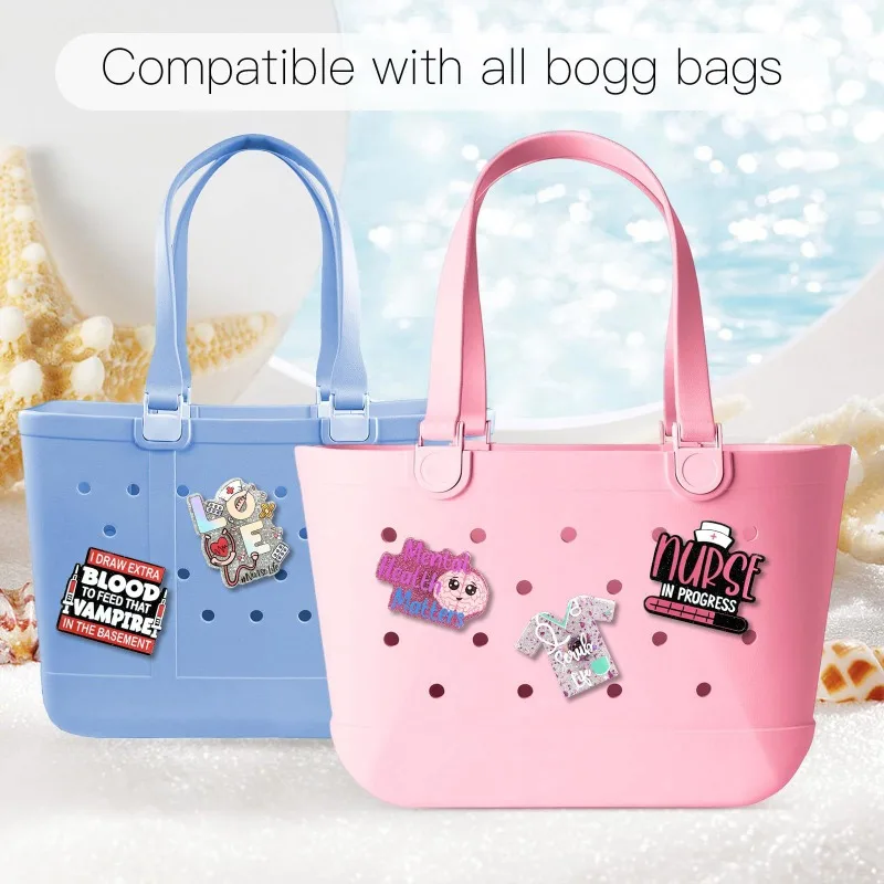 5Pcs Bogg Bags Charms Nurse Life Butterfly Acrylic Bling Charms Rubber Beach Storage Baskets Decoration Bogg Bags Accessories 3