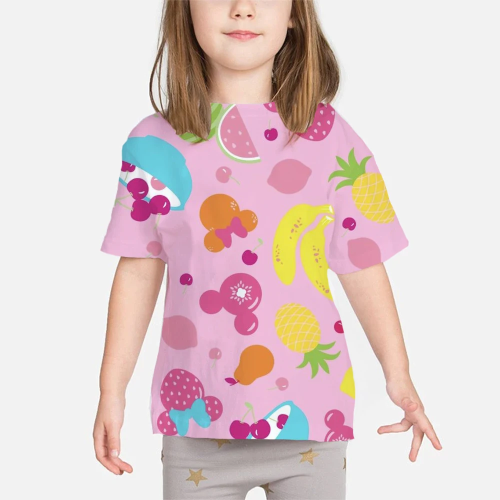 

Disney brand original summer children's 3d T-shirt Kawaii Mickey Mouse cartoon girls and boys breathable short-sleeved