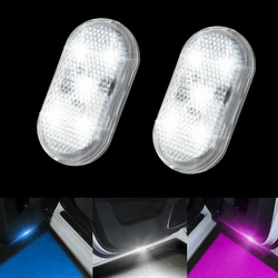 2pcs Led Car Interior Door Light USB Charging Wireless Magnetic LED Car Door Welcome Light Anti-collision Signal Lamp