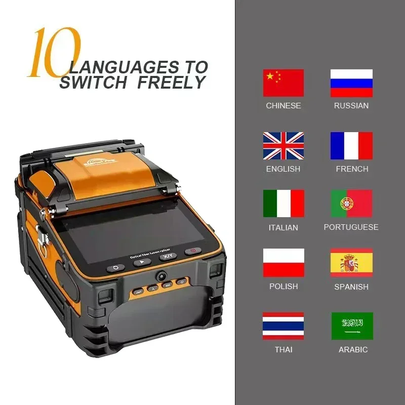 New AI-9 signal light fiber fusion splicer 10 languages freely switch built-in optical power meter and VFL5.0