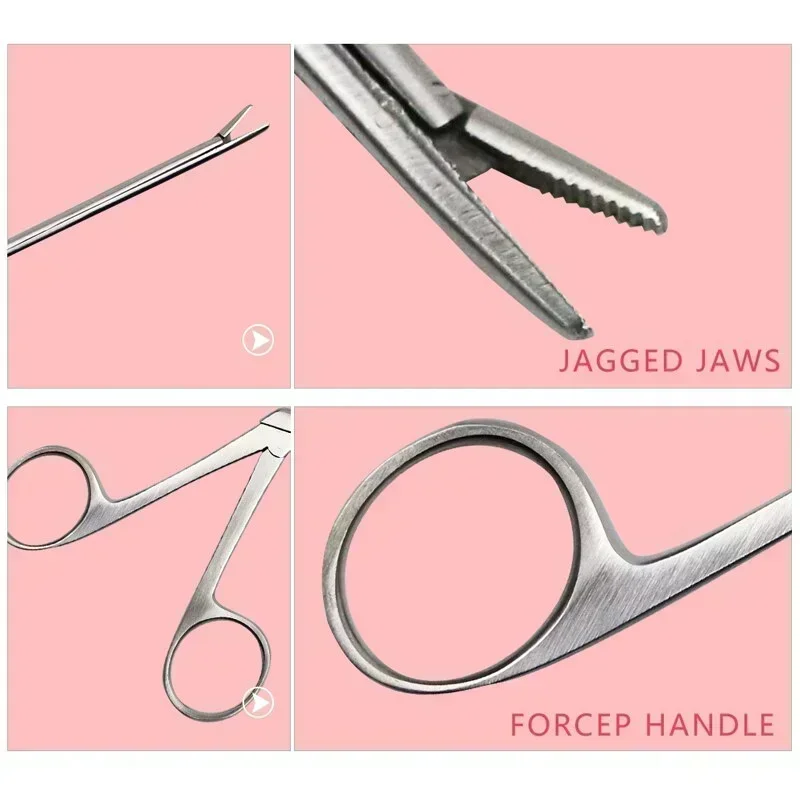 Medical Ear Wax Endoscope Earwax Cleaning Remover Tong Hartmann Micro Alligator Crocodile Forceps Nose Cleaner Clip TweezersTool 5