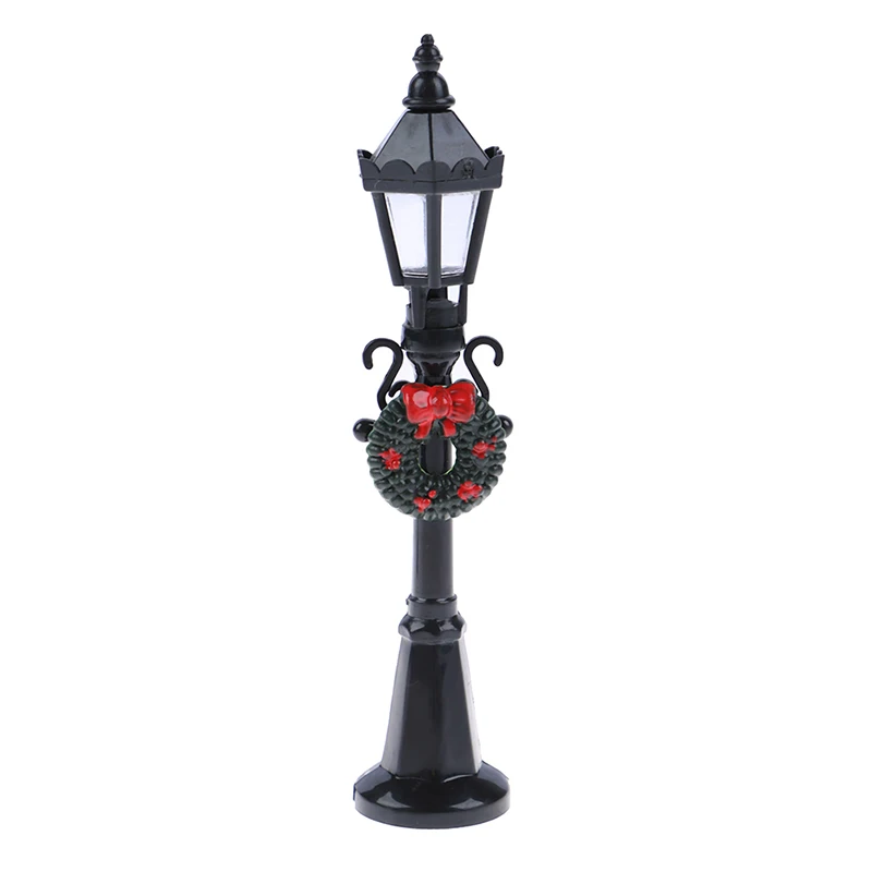 thumbnail image 2 of 4Pcs Christmas Mini Street Light Model Bench Miniature Railway Train Post Light Pathway Lantern Post Lamp Outdoor For DIY Micro Landscape Fairy Garden Accessories (A 2 of 13