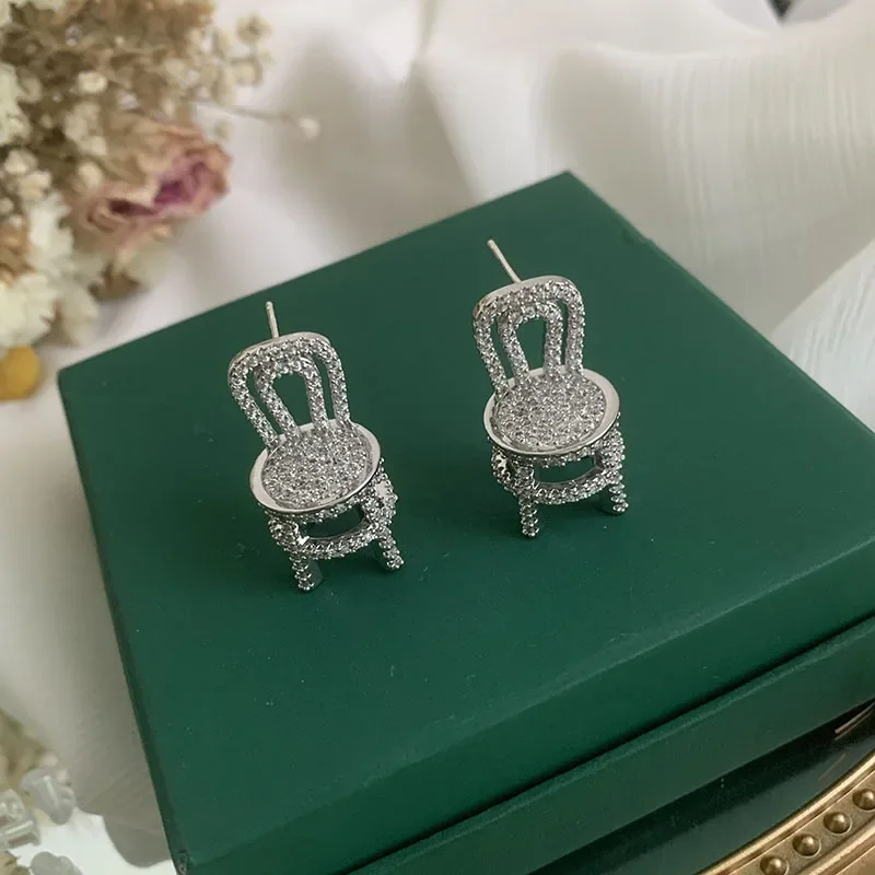 Chair Personality Hollow Out Earrings