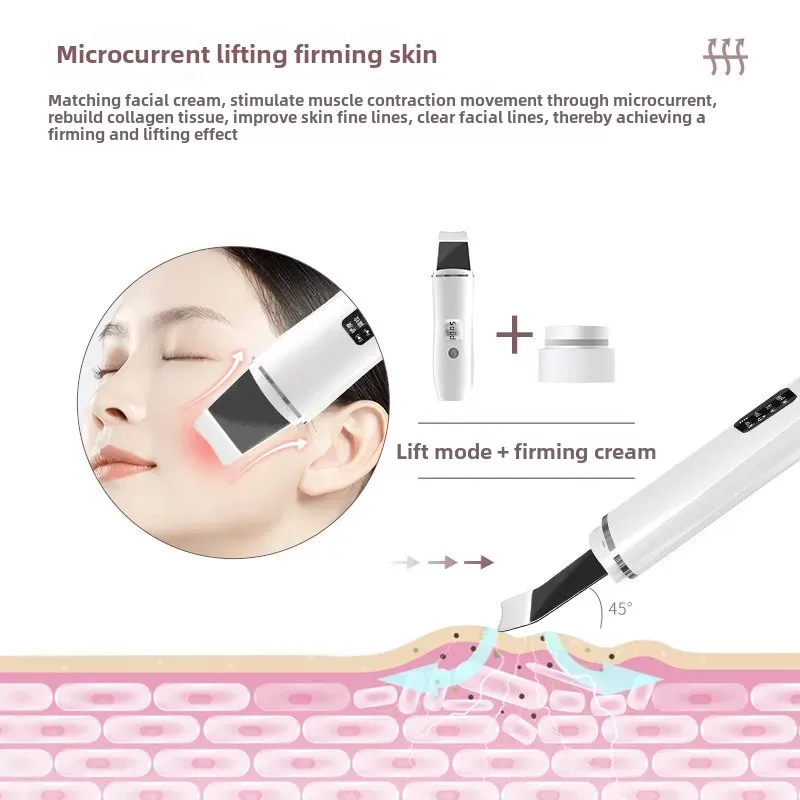C3 Base Model Ultrasonic Skin Cleansing Device EMS Positive And Negative Ion Blackhead Export Facial Mask Import Lifting Cleanin
