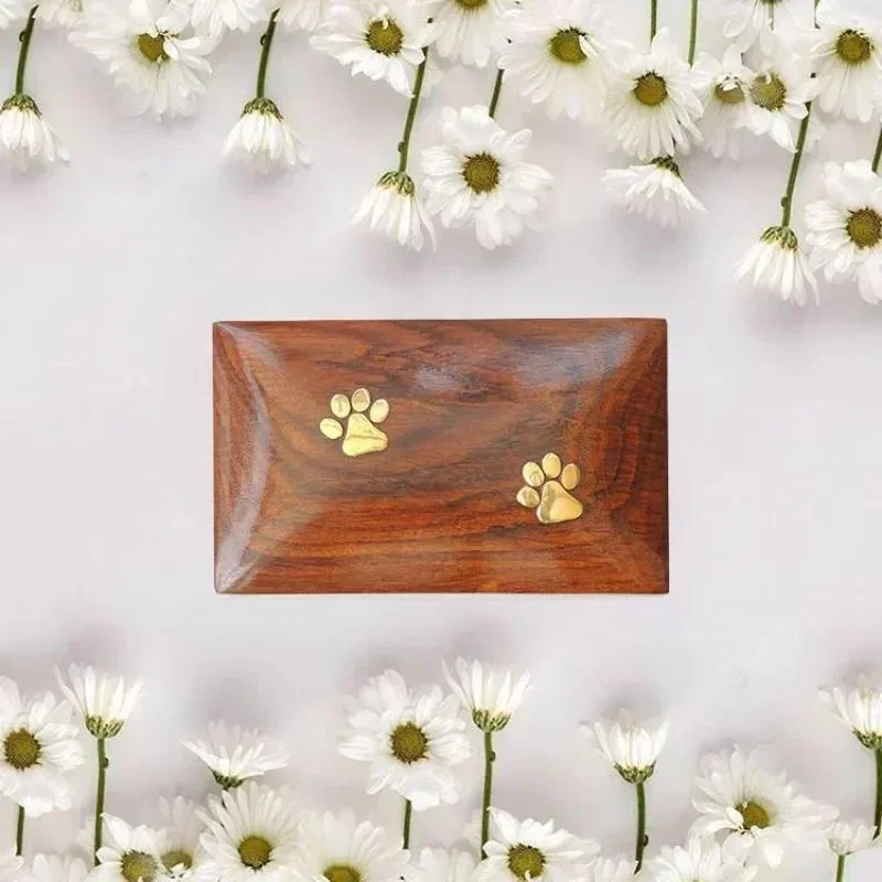 1 Stück hochwertige Haustierurne aus massivem Holz, Bambusschatulle für Asche, Opferbox für Katzen und Hunde, Premium-Bezaubehör – Detail 1