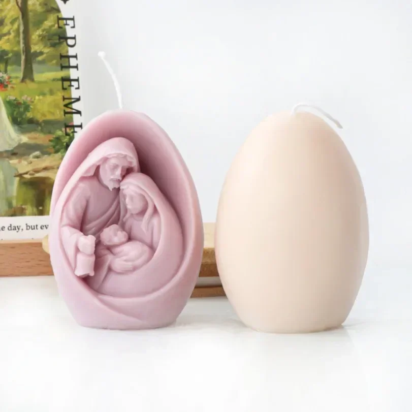 3D Jesus and The Virgin Family Silicone Candle Mold DIY Handmade Aromatherapy Plaster Crafts Resin Soap Making Molds Home Decor aromatherapy candle mold silicone mold silicone candle molds silicone candle mold candle mold