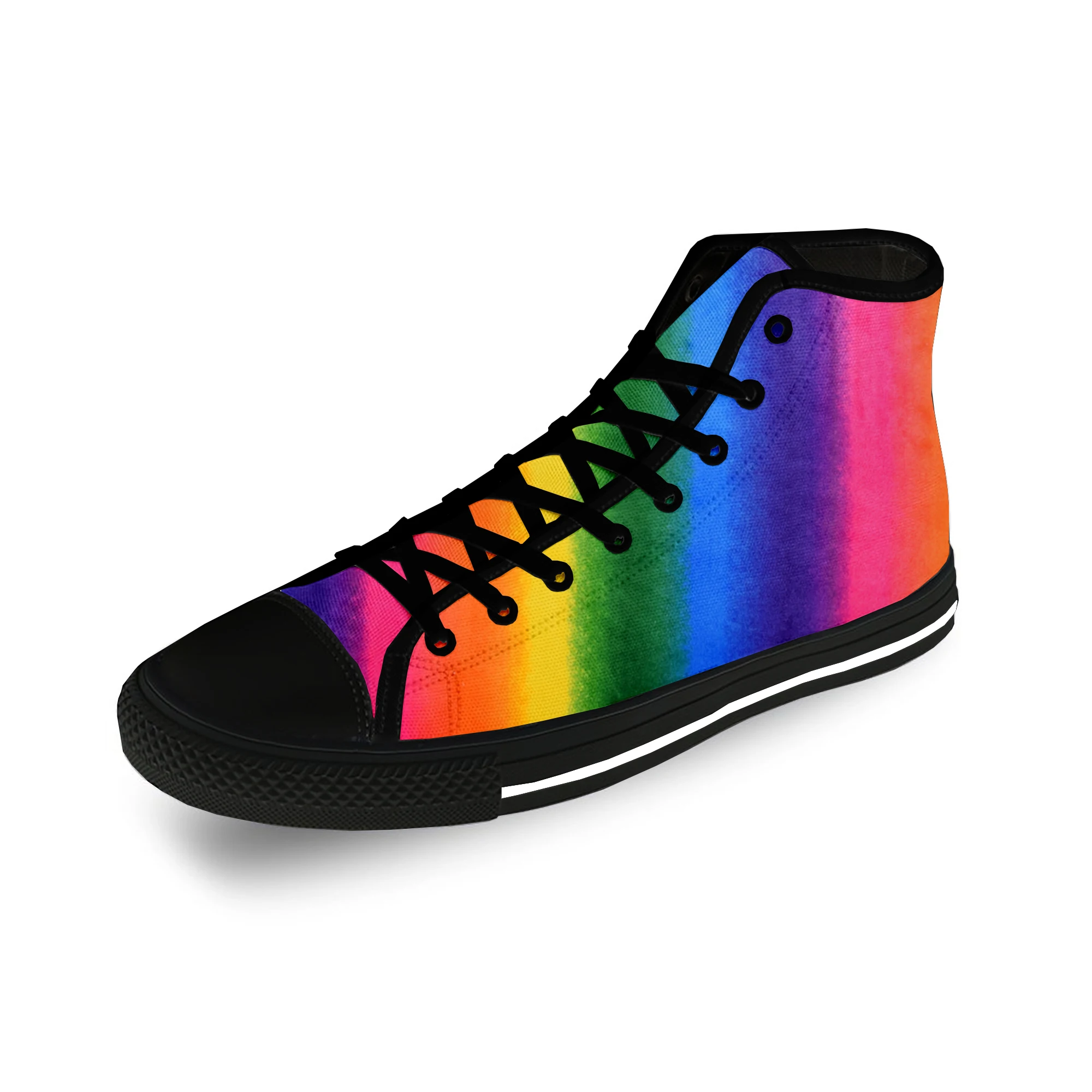 

Rainbow LGBT Gay Pride Flag Lesbian Casual Cloth Fashion 3DPrint High Top Canvas Shoes Men Women Lightweight Breathable Sneakers