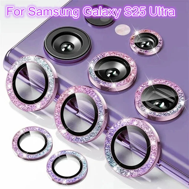Glitter Camera Screen Protector with Back Lens Ring Cap