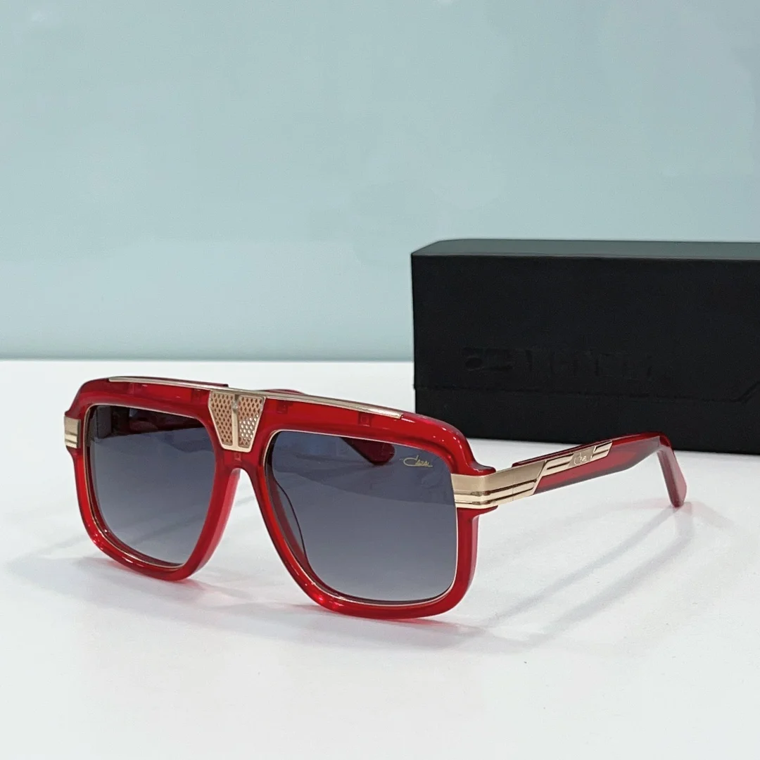 

Newest Brand Women Men Sunglasses UV400 Top Quality Acetate Square Red Frame Business Luxury For Unisex Eyeglasses CAZAL MOD678