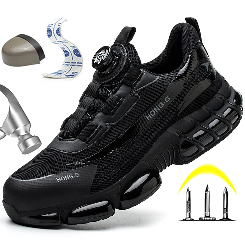 Chaussures De Travail Anti Perforation A Bouton Rotatif