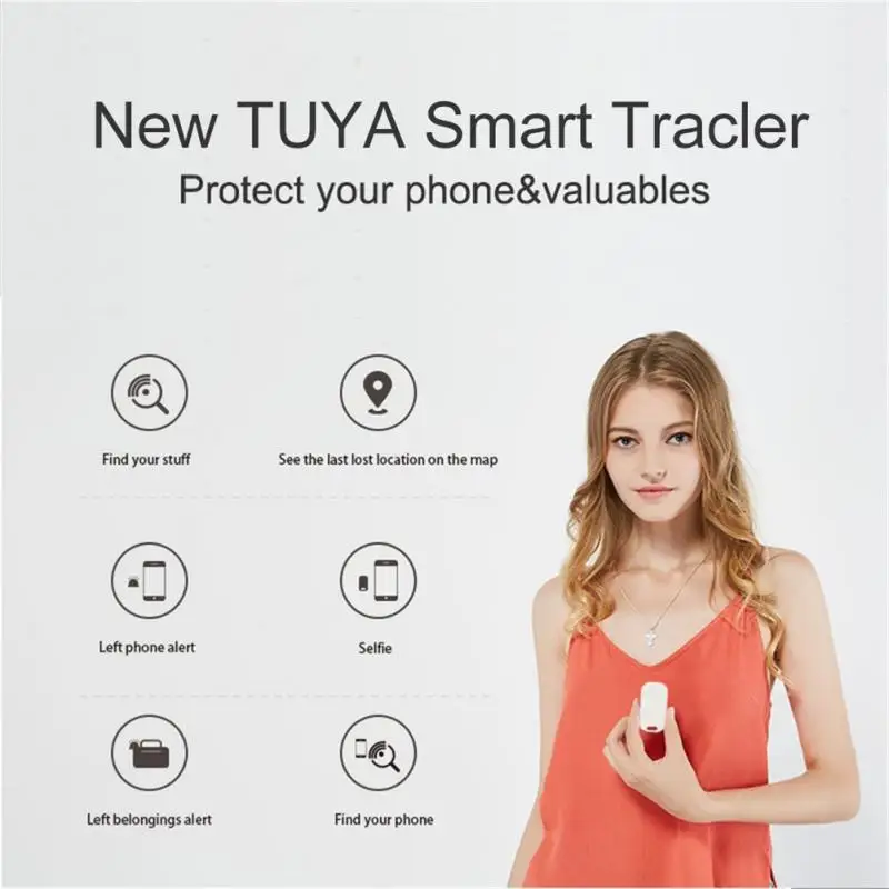 Tuya Mini GPS Tracker Smart Wireless Anti Lost Keychain Alarm Location Tracker Tag 2 Way Search