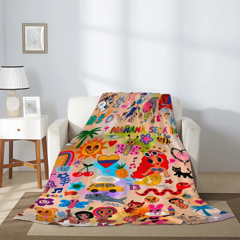 

Karol G Manana Sera Bonito Warm Winter Blankets & Throws Singer Knee Blanket Sofa Microfiber Bedding Fleece Fluffy Soft Nap Home