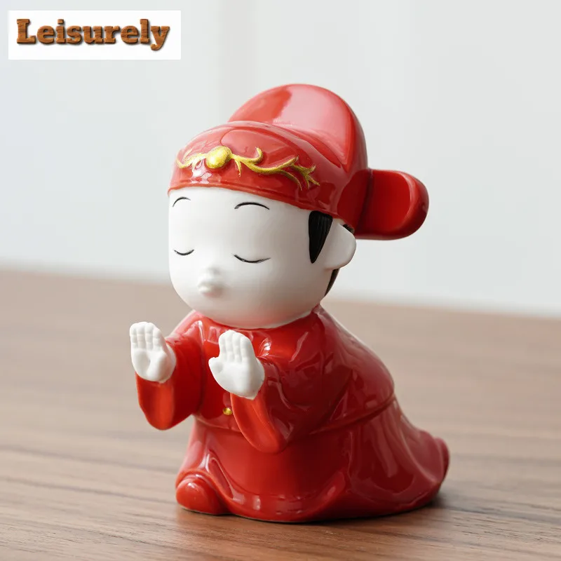 Love Each Other Tea Pet Retro Exquisite Miniatures Tea Figurine Play Toys Tea Statue Ornaments Drinkware Accessories Collection