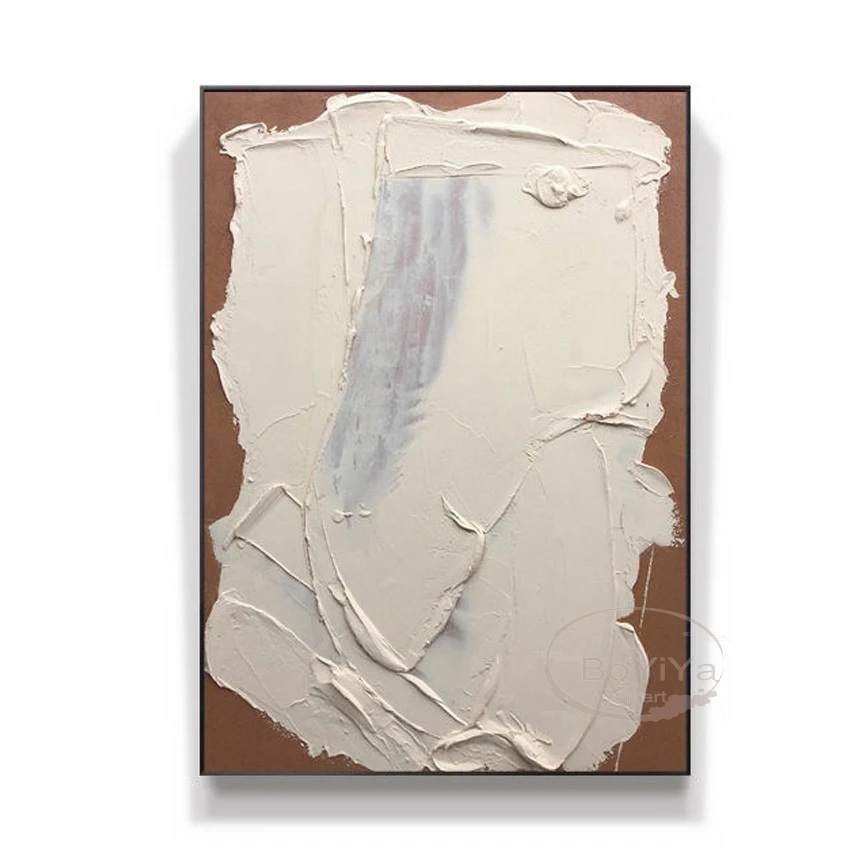

Modern Abstract Thick White Texture Wall Art Picture For Home Decor Handmade Acrylic Oil Painting Canvas Poster For Living Room