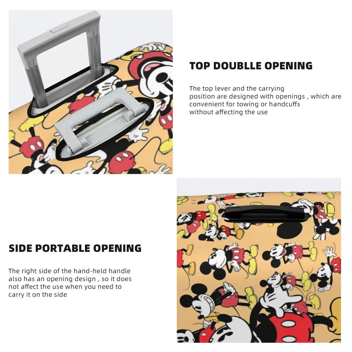 Mickey Mouse Graffiti Suitcase Cover Funny Animal Print Flight Fun Luggage Case Cruise Trip Protector Cartoon 4