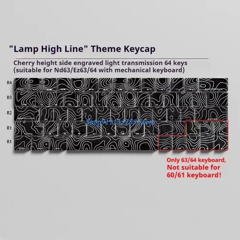 G88D 64/74Key Keycaps 세관 Contour3.0 Keycap 세트 측면 인쇄 백라이트 키 캡 60 61 63 기계식 키보드