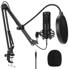 

Metal Condenser Microphone Kit for PC Computer Professional Microphone with Stand Record for Home Broadcasting Karaoke Speaker