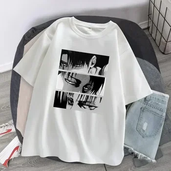 Anime Attack on Titan Printed T Shirt Cartoon Levi Ackerman Harajuku Unisex Short Sleeve Tops Tees Casual Tshirt Women T-shirt 1