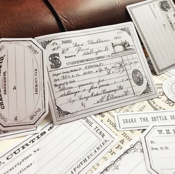 Tim Holtz Black and White Memo Pad Junk Journal Ephemera Vintage Sticker Label Aesthetic Sticker Scrapbooking Material 28 Pcs decorative stickers,self adhesive stickers,decorative labels stickers,handbook stickers,packaging stickers,diy scrapbooking accessories,diy craft paper