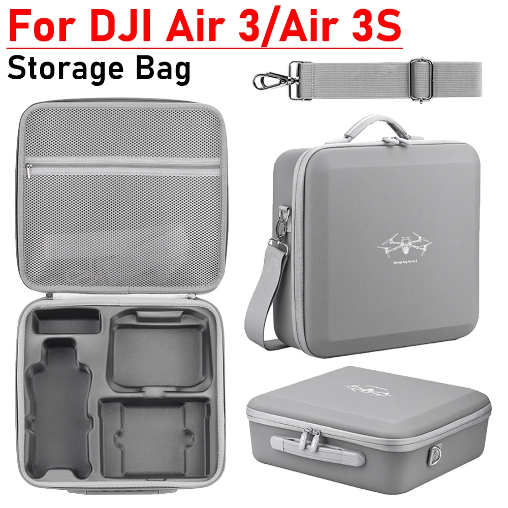 Handheld Carrying Box PU Protective Bag for DJI Air 3/Air 3S Drone Accessories Waterproof Storage Bag with Shoulder Strap