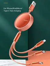  Mcdodo 3 In 1 USB Retractable Data Cable 3A Fast Charger For IPhone 11 Pro Max Xs  Xr X Samsung Type C Micro Fast Charging Cable 