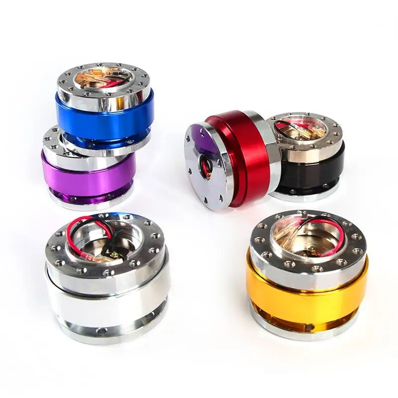 

Auto Universal Aluminum Racing Steering Wheel Snap Off Quick Release Hub Adapter Kit Fits For Car Sport Steering Wheel