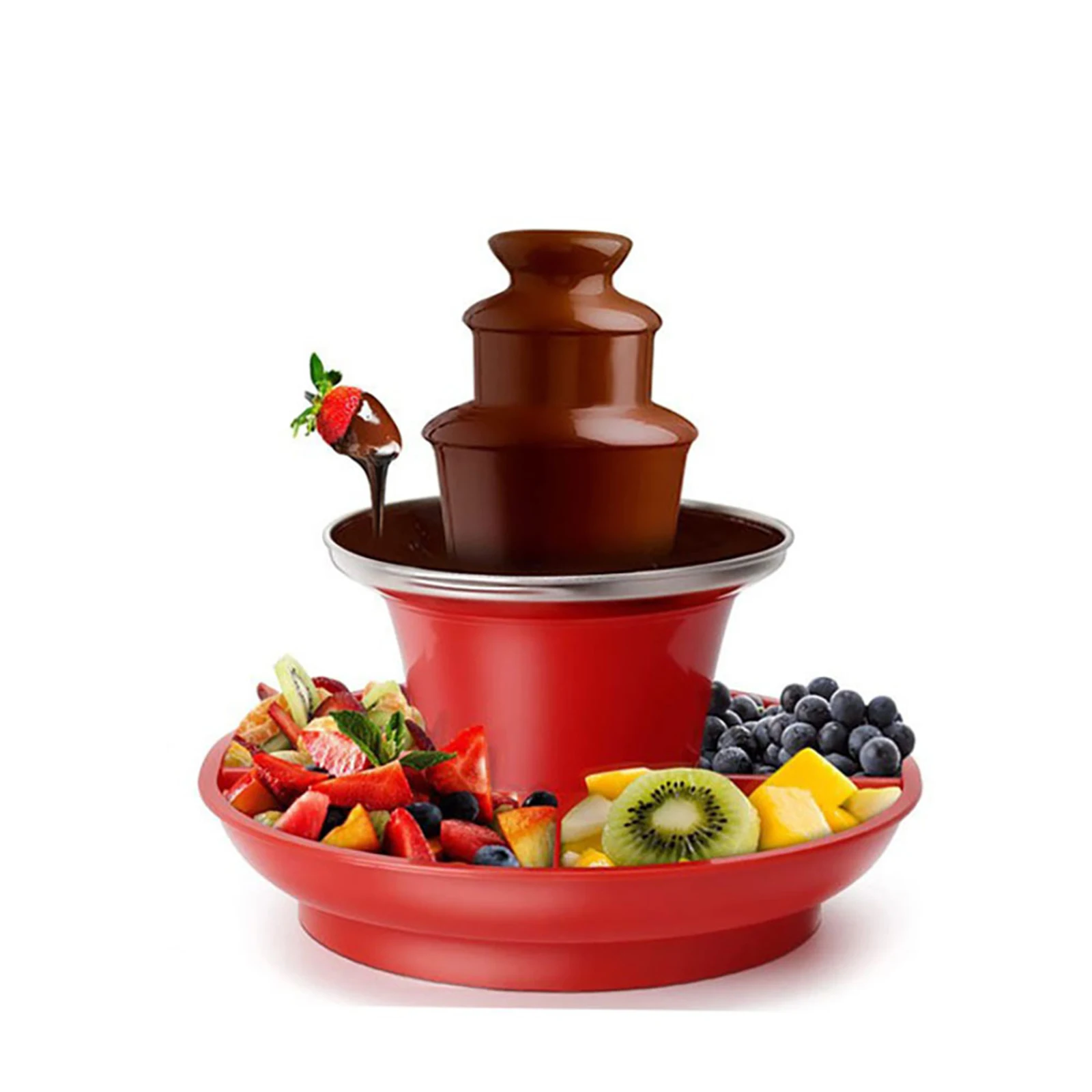Chocolate Fountain Fondue Maker 3 Stage US Standard Plug for Party Convenient Installation Household with Removal Serving Tray