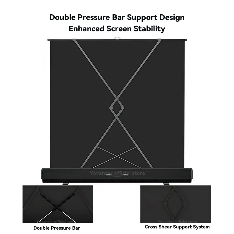 Lue's House Universal Portable Floor Standing Pull Up Projection Screen Grey Fiber Glass for Normal / UST Projectors 4K 3D Support All Sizes - Image 6