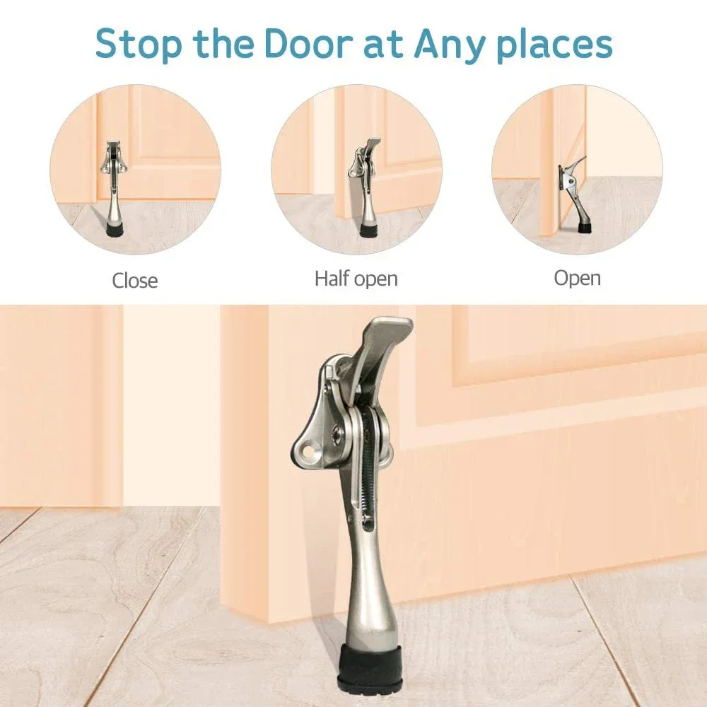 Door Stopper Heavy Duty Mute Zinc Alloy Non-Slip Rubber Tip Hidden Wall Protector Hardware door stopper silicone door stopper door stopper bumpers magnetic door stopper