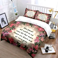 Ensemble d'inspiration florale pour la réflexion, décoration de chambre pour enfants et adultes, magnifique ensemble de literie trois pièces en cadeau 5
