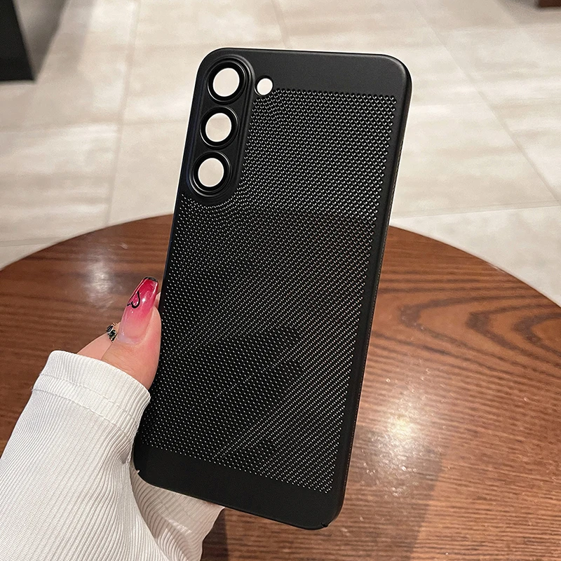 Cooling Mesh Heat Dissipation Case For Samsung Galaxy S23 S22 S21 Plus Note 10 20 Ultra Camera Protection Breathable_voghion.com
