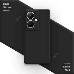Sleek Shockproof Silicone Phone Case - Vivid Color Essentials Collection for VIVO V29 Lite (Classic Black)
