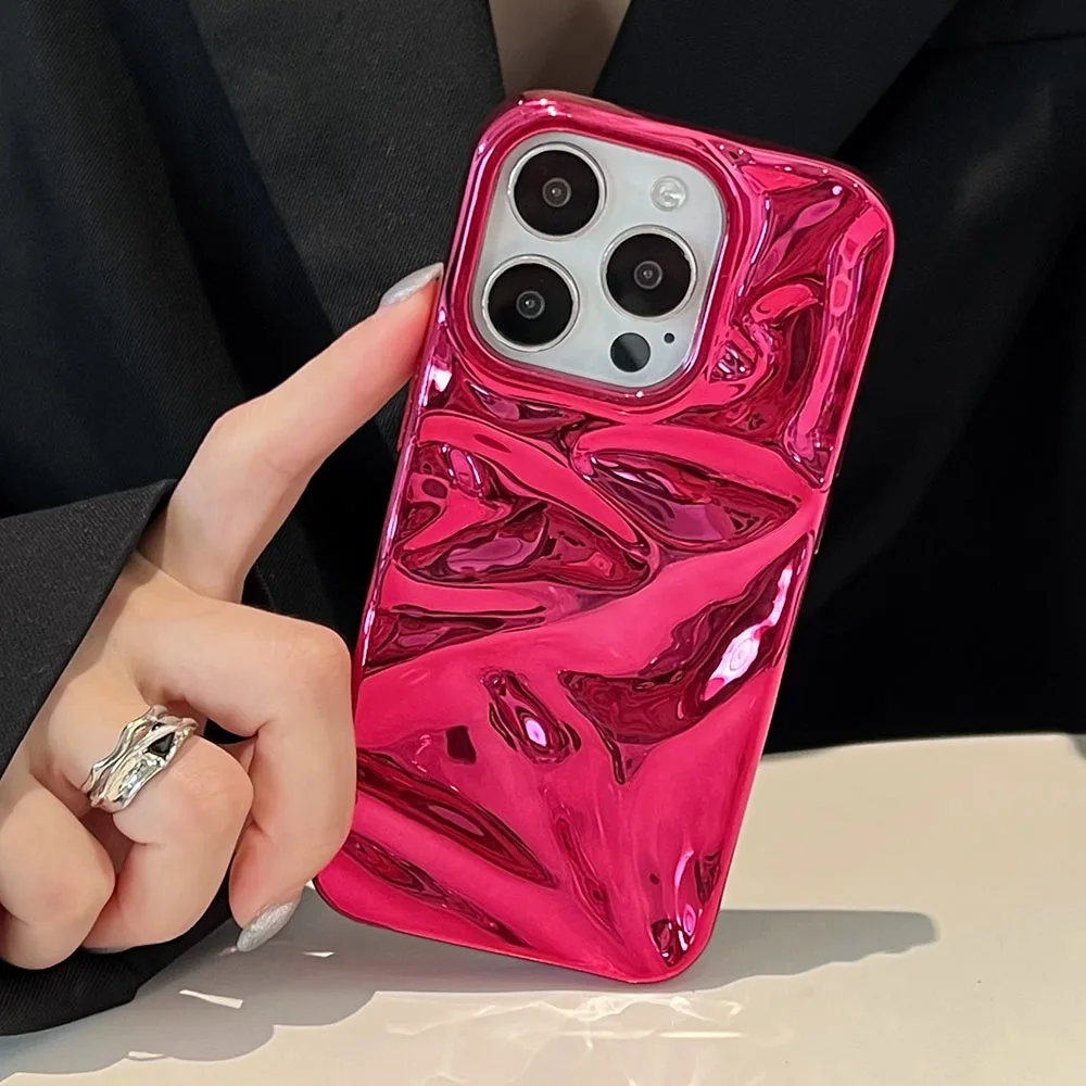 ตัวเลือกสินค้า เคสโทรศัพท์ 3D ลายคลื่นน้ำ สีม่วงเงา นิ่ม